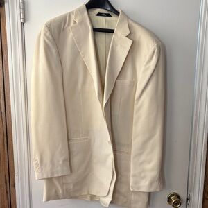 Haggar Cream Single-Breasted Blazer